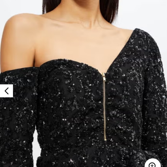 Self-Portrait Women's Sequin Embellished Ruffle Mini Dress - Picture 6 of 6